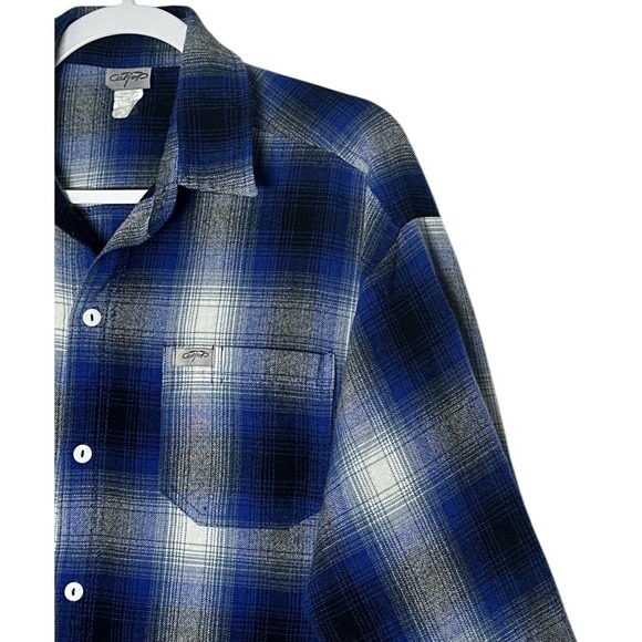 VTG CalTop Shirt Mens Medium Flannel Plaid Button Long Sleeve Y2K Fits L - Picture 8 of 8